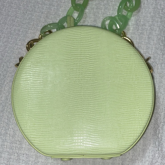 Nwot JW PEI Lime Green Luna Gradient Acrylic Chain Lizard Pattern Vegan bag - Picture 10 of 14
